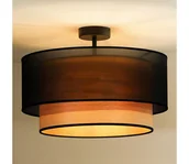 Lampy sufitowe - Duolla - Żyrandol natynkowy WOOD BOHO 1xE27/15W/230V śr. 45 cm czarny/beżowy - miniaturka - grafika 1