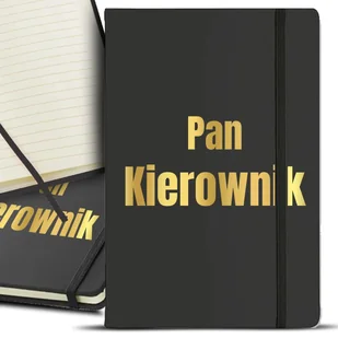 NOTES Czarny A5 GOLD Złocenie PAN KIEROWNIK Wzory - Notesy i bloczki - miniaturka - grafika 1