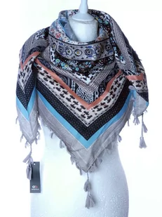 DAMSKA WZORZYSTA CHUSTA APASZKA ETNO Z FRĘDZLAMI - Apaszki i szaliki damskie - miniaturka - grafika 1