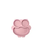 Miseczki i talerzyki dla dzieci - Talerzyk Sowa Silikonowy [Kolor Jasnoróżowy] - miniaturka - grafika 1