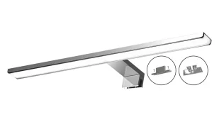 Srebrny kinkiet łazienkowy LED 13,8W 60x11,5x4 cm N014 A6-Z05 - Lampy ścienne - miniaturka - grafika 1