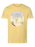 Koszulki męskie - Jack & Jones - T-shirt męski  JJGem, żółty - miniaturka - grafika 1