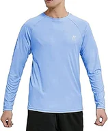 Koszulki męskie - MeetHoo Rashguard męska koszulka z długim rękawem UV UPF 50+, luźna, rozciągliwa, ochrona przed promieniowaniem UV, z długim rękawem, do surfowania, pływania, biegania - miniaturka - grafika 1