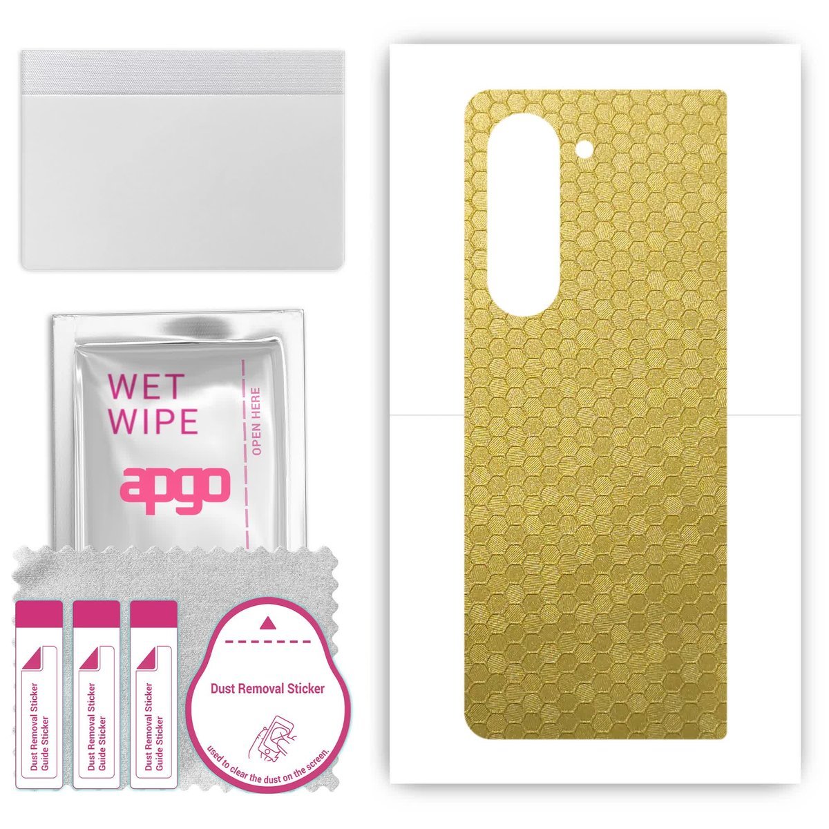 Folia naklejka skórka strukturalna na TYŁ do Samsung Galaxy Z Fold 6 - Plaster Miodu Złoty - apgo SKINS