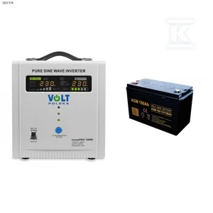 Volt Polska Zasilacz awaryjny SINUS PRO 1500 E 12/230V (1050/1500W) + Akumulator AGM 12V 100 Ah - Zasilacze awaryjne UPS - miniaturka - grafika 1