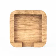Przyborniki na biurko - Drewniana tacka organizer na karteczki 10x10 cm biuro dąb - miniaturka - grafika 1