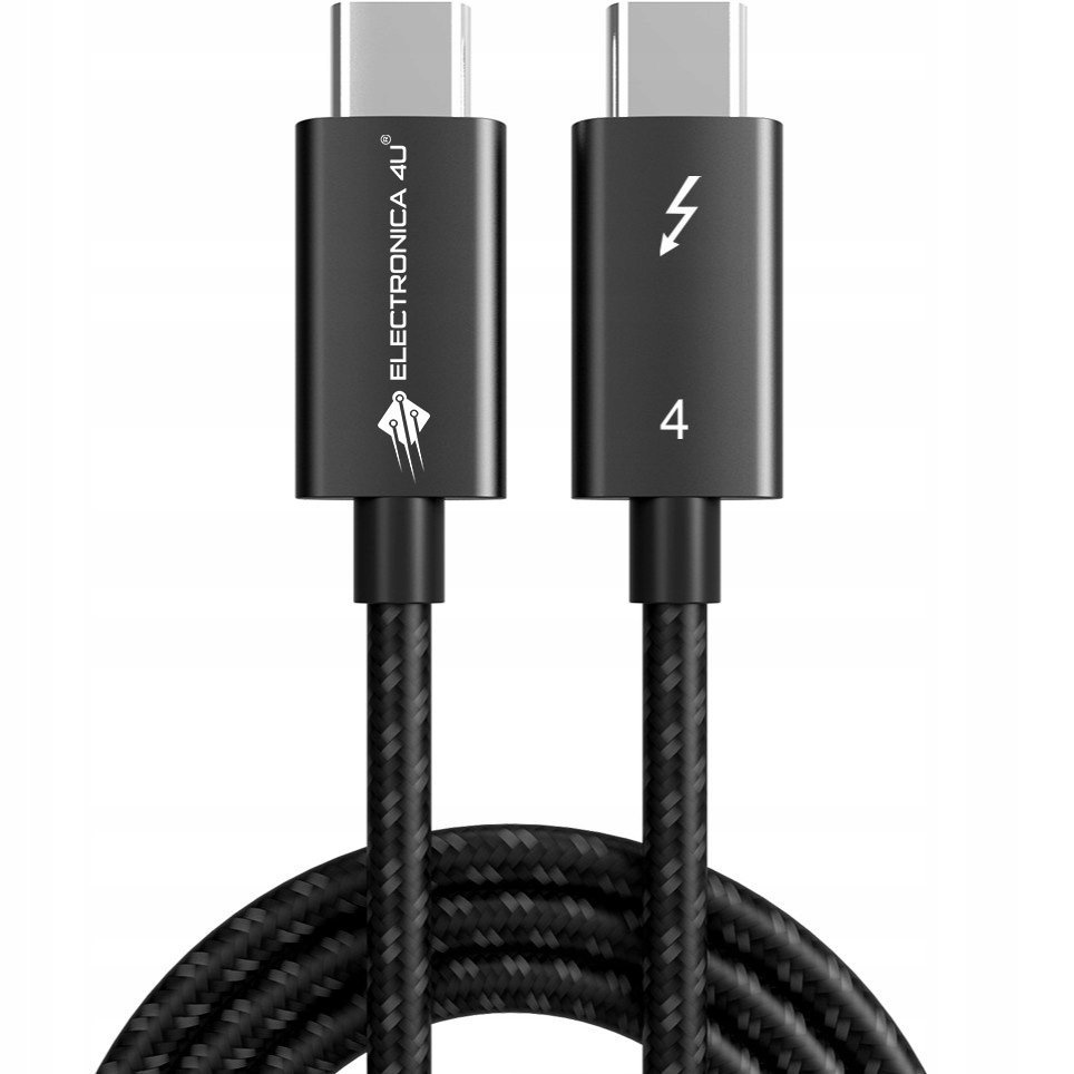 Szybki kabel do transmisji 40Gb/s USB4 Thunderbolt 4/3 E-marker 100W 1m