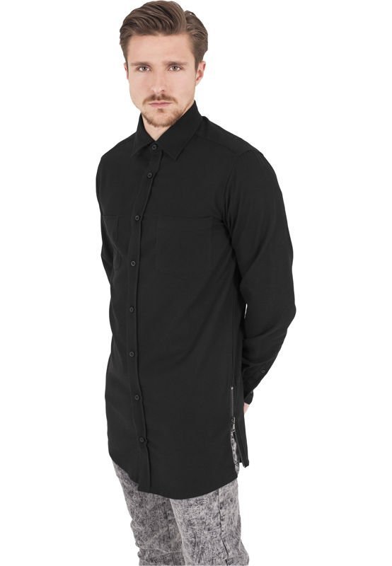 koszula SIDE-ZIP LONG CHECKED FLANELL blk/blk-S