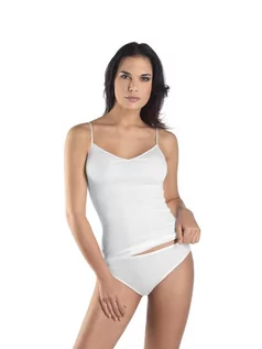 Koszulki i topy damskie - Hanro Podkoszulek Cotton Seamless 1601 Biały Slim Fit - grafika 1