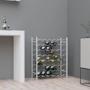Lumarko Stojak na 48 butelek wina, biały, metalowy - Stojaki na wino - miniaturka - grafika 1