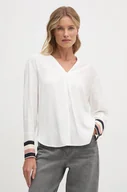 Bluzki damskie - Tommy Hilfiger bluzka damska kolor biały gładka WW0WW43067 - miniaturka - grafika 1