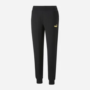 Spodnie dresowe ciepłe polarowe damskie Puma Ess+ Metallic Pants Fl 849959-01 S Czarne (4065449204767) - Spodnie sportowe damskie - miniaturka - grafika 1
