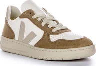 Sneakersy damskie - Veja V 10 ChromeFree zamszowe skórzane sneakersy damskie w kolorze białym - 4 United Kingdom - 37 EU - 6 US / White - miniaturka - grafika 1