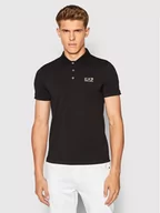 Koszulki męskie - Emporio Armani EA7 Polo 8NPF04 PJM5Z 0208 Czarny Regular Fit - miniaturka - grafika 1