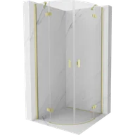 Kabiny prysznicowe - Mexen Mist kabina prysznicowa półokrągła uchylna 100 x 100 cm, transparent, złota szczotkowana - 8A33-100-100-55-00 - miniaturka - grafika 1