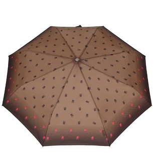 Parasol damski otwieranie i zamykanie automatyczne Wzór Jaskółki na brązie - Parasole - miniaturka - grafika 1