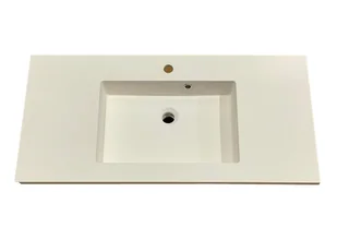 Umywalka Nablatowa / Wpuszczana W Blat, Prostokątna, Biała, 100 X 50 Cm, Polski Producent / Idealstones - Umywalki - miniaturka - grafika 1