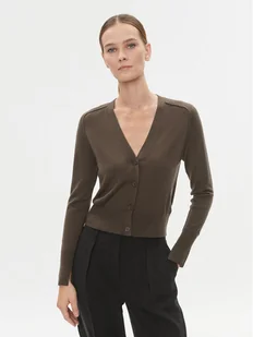 Calvin Klein Kardigan K20K205778 Brązowy Slim Fit - Swetry damskie - miniaturka - grafika 1