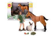 Figurki dla dzieci - Artyk Figurka Zestaw farma 2 konie i rolnik 449796 - miniaturka - grafika 1