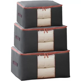 POKROWIEC Kufer NA POŚCIEL UBRANIA ORGANIZER TORBA grafitowa XL 60x40x30cm OR106GRAF - Wyposażenie pokoiku dziecięcego - miniaturka - grafika 3