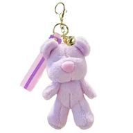 Breloki - Brelok do kluczy puchaty MIŚ, pluszowy fioletowy BRL359FIO - miniaturka - grafika 1