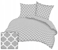 Pościel - pościel bawełna lux 140x200 + 1 poszewka B 328-9 maroko biało szare solo - miniaturka - grafika 1