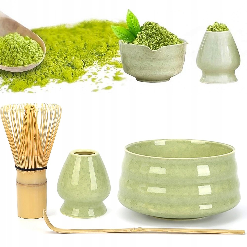 Zestaw Matcha 4w1 Do Herbaty Czarka z Ujściem Dla Początkujących