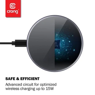 Crong PowerSpot Fast Wireless Charger – Bezprzewodowa ładowarka Qi 15W USB-C (Shadow Black) - Ładowarki do telefonów - miniaturka - grafika 10