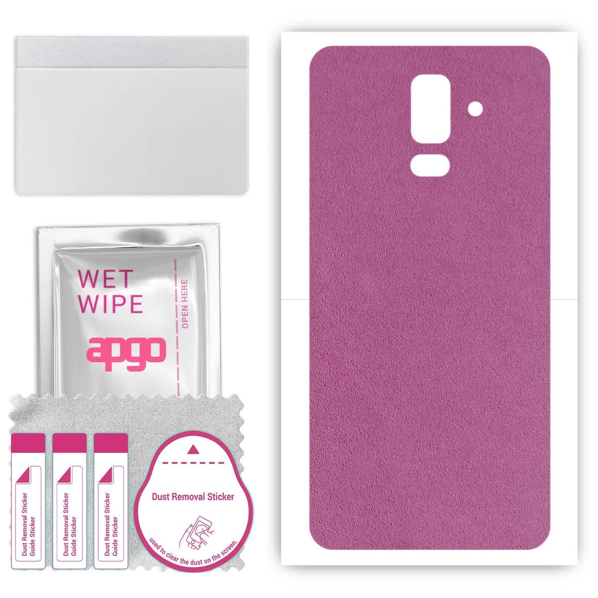 Folia naklejka skórka strukturalna na TYŁ Zamsz do Samsung Galaxy J8 - Zamsz Fioletowy - apgo SKINS