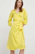 Sukienki - Joop! sukienka kolor żółty mini prosta - miniaturka - grafika 1