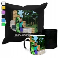 Gadżety dla niej i dla niego - ZESTAW KUBEK MAGICZNY + POSZEWKA Z PODUSZKĄ- MAJNKRAFT GRY PREZENT + IMIĘ - miniaturka - grafika 1
