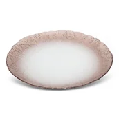 Tace i patery - PATERA OZDOBNA TALERZ OKRĄGŁY SZKŁO 32X32 KREMOWA - miniaturka - grafika 1