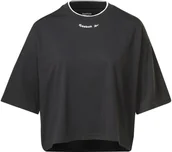 Koszulki i topy damskie - REEBOK- T-SHIRT DAMSKI CROP TOP - RIE TEE HT8059 koszulka CZARNA - miniaturka - grafika 1
