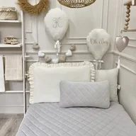 Koce i narzuty dla dzieci - AKSAMITNA PIKOWANA NARZUTA 70x140cm VELVET DELIKATNY SZARY - miniaturka - grafika 1