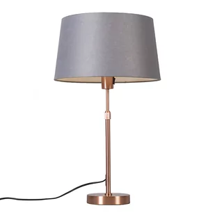 QAZQA Lampa stołowa regulowana miedź klosz szary 35cm - Parte - Lampy stojące - miniaturka - grafika 1