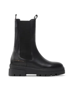 Tommy Hilfiger Sztyblety Monochromatic Chelsea Boot FW0FW06730 Czarny - Botki damskie - miniaturka - grafika 1