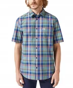 Koszule damskie - Koszula Wrangler SS 1PKT SHIRT 112350503 Blue Madaras S - miniaturka - grafika 1