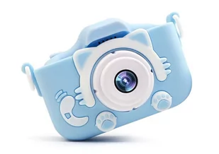R2invest Aparat dla dzieci kamera HD X5 + ochronne etui w Kształcie Zwierzątka - niebieski - Aparaty Cyfrowe - miniaturka - grafika 1