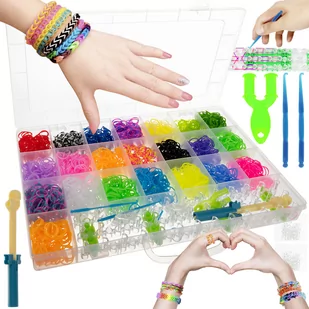 Gumki Zestaw do Robienia Bransoletek 4400 szt DIY KRUZZEL - Biżuteria dla dzieci - miniaturka - grafika 1