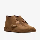 Botki męskie - stringate uomo clarks desert boot 26155481 cola suede - miniaturka - grafika 1