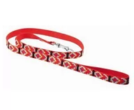 Smycze dla psów - Chaba Smycz taśmowa ozdobna kolor czerwony 10mm 130cm - miniaturka - grafika 1