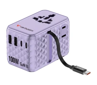 Verbatim 30193 100W 1x kabel USB-C PD3.0 QC4+ Purple - Akcesoria podróżnicze - miniaturka - grafika 1