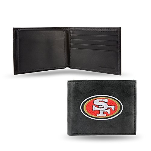 NFL Rico Industries haftowany skórzany portfel na banknoty, San Francisco 49ers, kolor zespołu, 8 x 10 cm