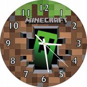 Zegary - Zegar Ścienny Dla Dzieci Minecraft Creeper Prezent - miniaturka - grafika 1