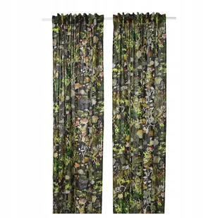 IKEA STOCKHOLM 2025 Zasłona, 2 szt. czarny wielobarwny/na taśmie,145x300 cm - Zasłony - miniaturka - grafika 1