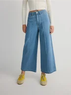 Spodnie damskie - Reserved - Jeansy wide leg z przeszyciami - niebieski - miniaturka - grafika 1