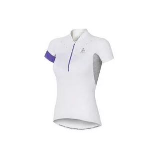 Koszulki sportowe damskie - T-shirt sportowy z krótkim rękawem damski Odlo Stand-Up 1/2 Zip - grafika 1