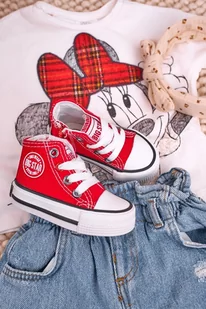 Dziecięce Wysokie Trampki Z Suwakiem BIG STAR HH374190 Czerwone-19 - Moda i Uroda OUTLET - miniaturka - grafika 1