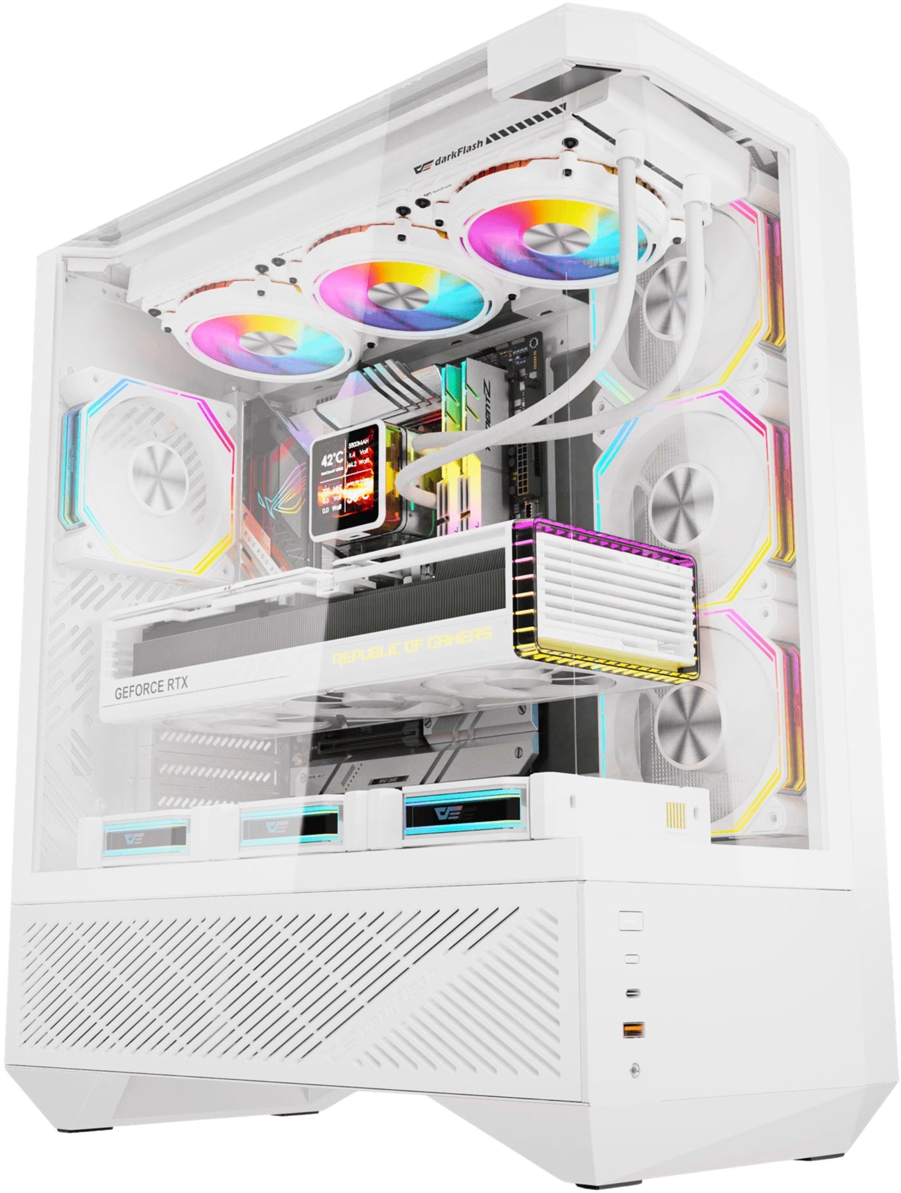 Darkflash DY460 computer case White + 4 ARGB fans DY460 White + 4 fans