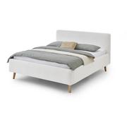Łóżka - Białe tapicerowane łóżko dwuosobowe 180x200 cm Mattis – Meise Möbel - miniaturka - grafika 1